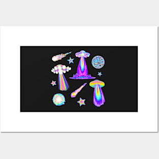 holographic UFO Posters and Art